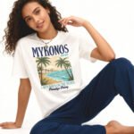Mykonos, Lazy Days On The BEACH, Paradise Palms Unisex T-Shirt