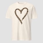 Leopard Heart Unisex T-Shirt - Image 4