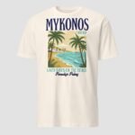 Mykonos, Lazy Days On The BEACH, Paradise Palms Unisex T-Shirt - Image 6