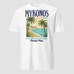 Mykonos, Lazy Days On The BEACH, Paradise Palms Unisex T-Shirt - Image 7