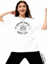 Healthy Habits, Happy Life Unisex T-Shirt - Image 3