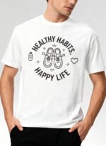 Healthy Habits, Happy Life Unisex T-Shirt - Image 2