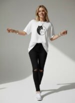 Yin Yang Cat Unisex T-Shirt - Image 3