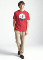 Japanese Sardine Art T-Shirt | Zen Ocean & Rising Sun Design - Image 2