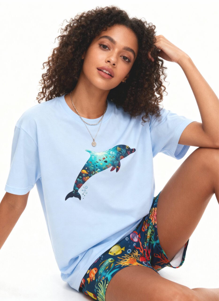 54a floor Deep sea Dolphin Unisex T-Shirt - Image 1