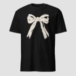 Cream Bow Unisex T-Shirt - Image 4