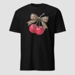 Leopard Bow Cherries Unisex T-Shirt - Image 5