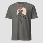 Korean Love Symbol Finger Unisex T-Shirt - Image 5