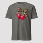 Leopard Bow Cherries Unisex T-Shirt - Image 6