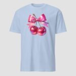 Cherries Pink Unisex T-Shirt - Image 5