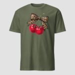 Leopard Bow Cherries Unisex T-Shirt - Image 9