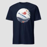 Japanese Sardine Art T-Shirt | Zen Ocean & Rising Sun Design - Image 5