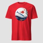 Japanese Sardine Art T-Shirt | Zen Ocean & Rising Sun Design - Image 10