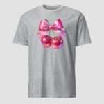 Cherries Pink Unisex T-Shirt - Image 6