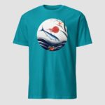 Japanese Sardine Art T-Shirt | Zen Ocean & Rising Sun Design - Image 6