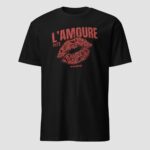 L'Amoure Paris 1972 T-Shirt | Retro French Lips Graphic Design - Image 6