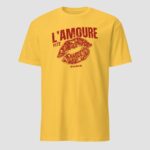 L'Amoure Paris 1972 T-Shirt | Retro French Lips Graphic Design - Image 11