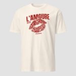 L'Amoure Paris 1972 T-Shirt | Retro French Lips Graphic Design - Image 10