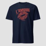 L'Amoure Paris 1972 T-Shirt | Retro French Lips Graphic Design - Image 9
